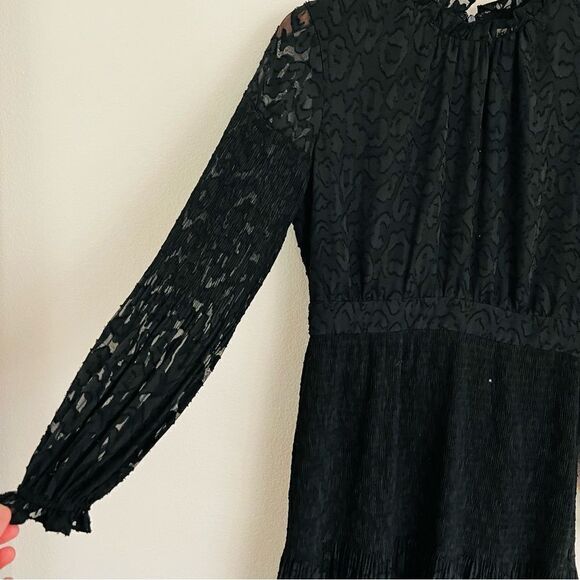Whistles women's Black Lace Floral Long Sleeve Dress Size Small - Picture 5 of 7